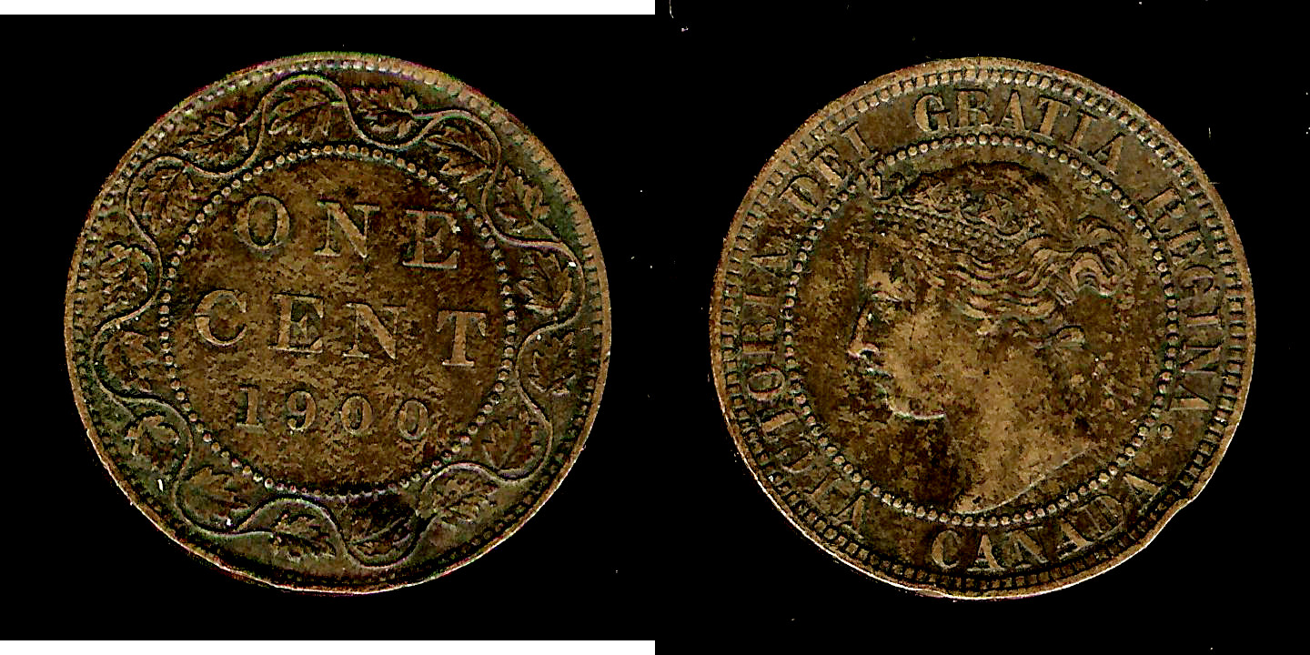 Canada large cent 1900 EF